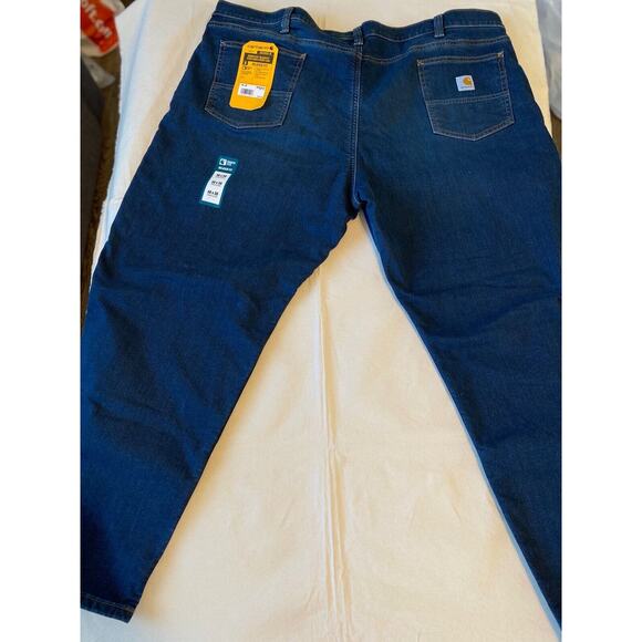 CARHARTT RUGGED FLEX® RELAXED FIT FLEECE LINED 5-POCKET JEANS 48x30 NWT - Picture 4 of 10